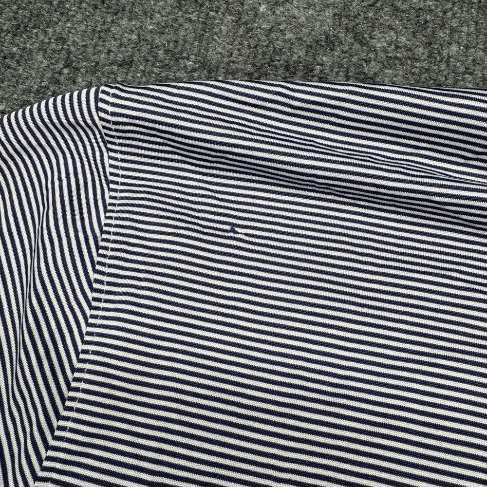 Holderness & Bourne Shirt Men's Large Tailored Fit Golf Polo Blue/White Striped - Picture 9 of 10